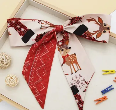 Women Fashion Floral Print Long Ribbon Chiffon Scarf