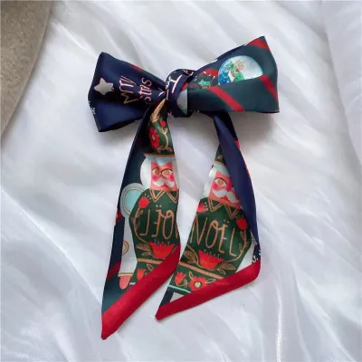 Women Fashion Floral Print Long Ribbon Chiffon Scarf