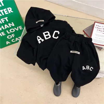 Kids Toddler Boys Fashion Casual Alphabet Print Long Sleeve Hoodie and Pants Set
