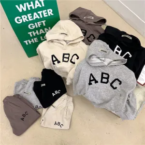 Kids Toddler Boys Fashion Casual Alphabet Print Long Sleeve Hoodie and Pants Set