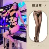 Leather Suit Chain Fishnet Stockings