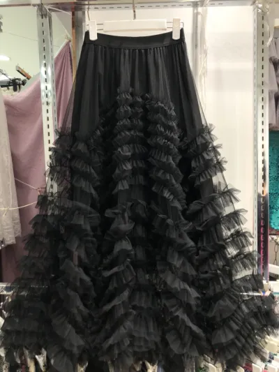 Women Fashion Mesh Heavy Industry Super Large Swing Cake Skirt