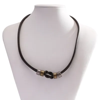 Men's Fashion Casual Vintage Leather Torus Necklace