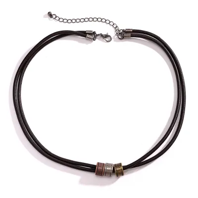 Men's Fashion Casual Vintage Leather Torus Necklace
