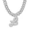 Silver Alphabet Necklace L