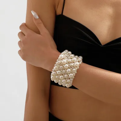 Women Fashion Simple Pearl Beaded Bracelet