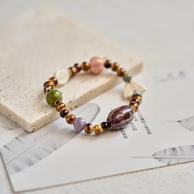 Women Simple Vintage Handmade Ceramic Beaded Bracelet Unisex