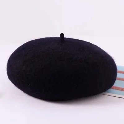Autumn Winter Women Fashion Solid Color Thickened Warm Woolen Beret
