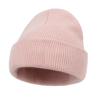 Autumn Winter Simple Solid Color Warm Knitted Parent-Child Hat