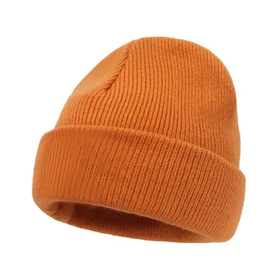 Autumn Winter Simple Solid Color Warm Knitted Parent-Child Hat