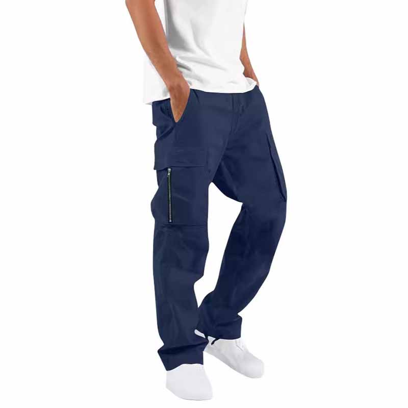 Wholesale Men Fashion Casual Solid Color Straight Cargo Pants