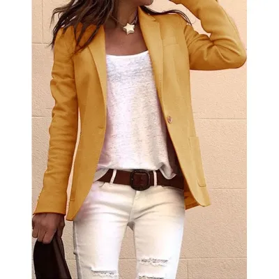 Women Casual Long Sleeve Blazer Coat Slim Fit Street Hipster