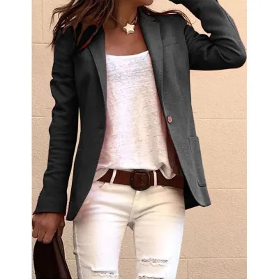 Women Casual Long Sleeve Blazer Coat Slim Fit Street Hipster