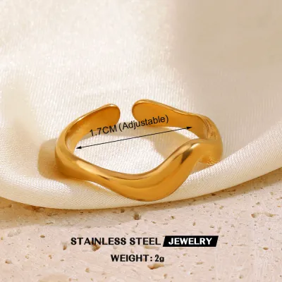 Fashion Personalized Stainless Steel Geometric Opening Ring For Women