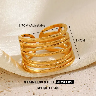 Fashion Personalized Stainless Steel Geometric Opening Ring For Women