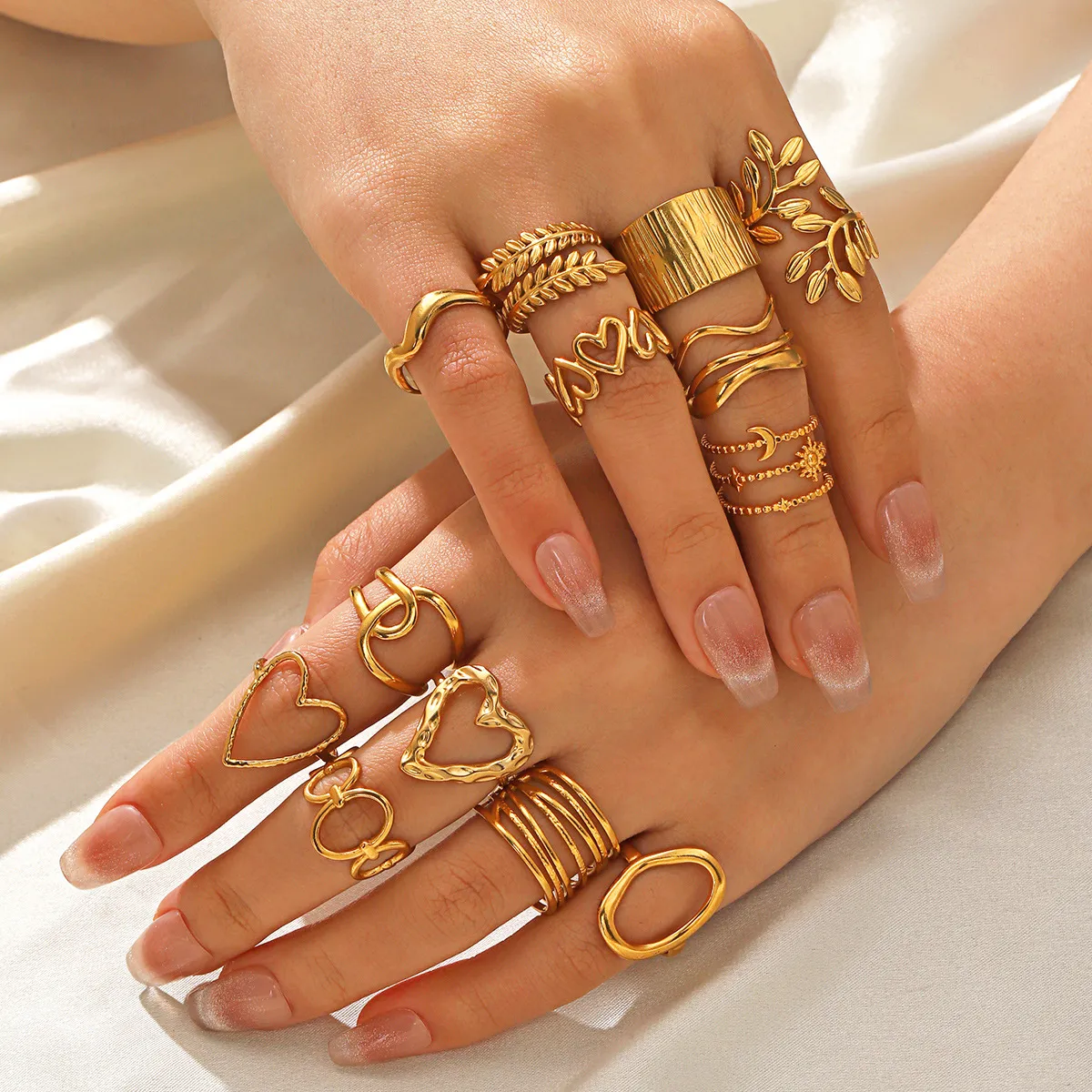 Fashion Personalized Stainless Steel Geometric Opening Ring For Women