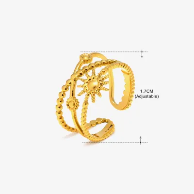 Fashion Geometric Hollow Stainless Steel Ring