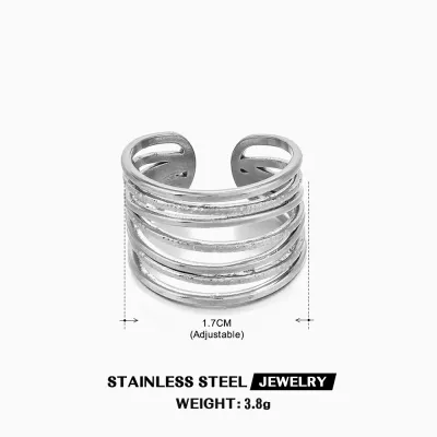 Fashion Geometric Hollow Stainless Steel Ring