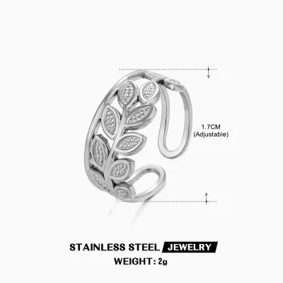 Fashion Geometric Hollow Stainless Steel Ring