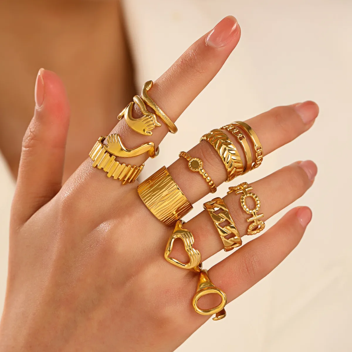 Fashion Simple Irregular Geometric Stainless Steel Ring