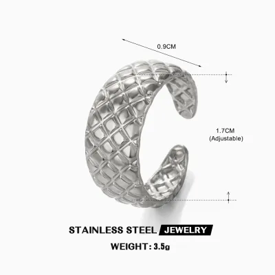 Fashion Stainless Steel Heart Opening Adjustable Ring