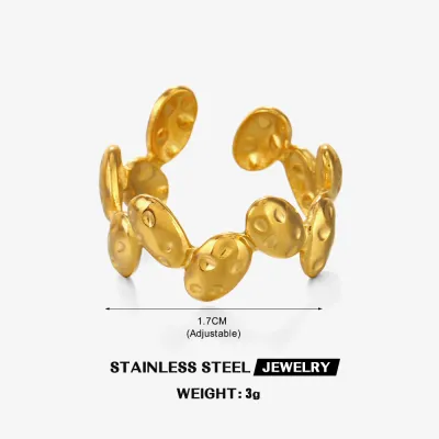 Fashion Stainless Steel Heart Opening Adjustable Ring