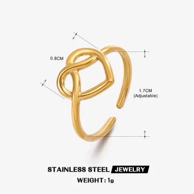 Simple Stainless Steel Heart Ring Women's INS Style