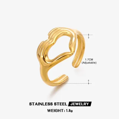 Simple Stainless Steel Heart Ring Women's INS Style