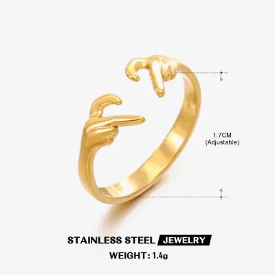 Simple Stainless Steel Heart Ring Women's INS Style