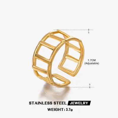 Fashion Personality Stainless Steel Star Moon Opening Adjustable Ring