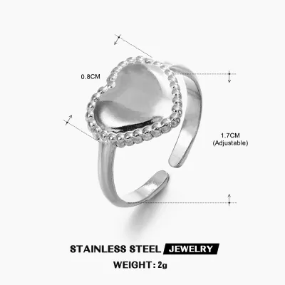 Fashion Personality Stainless Steel Star Moon Opening Adjustable Ring