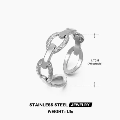 Fashion Personality Stainless Steel Star Moon Opening Adjustable Ring