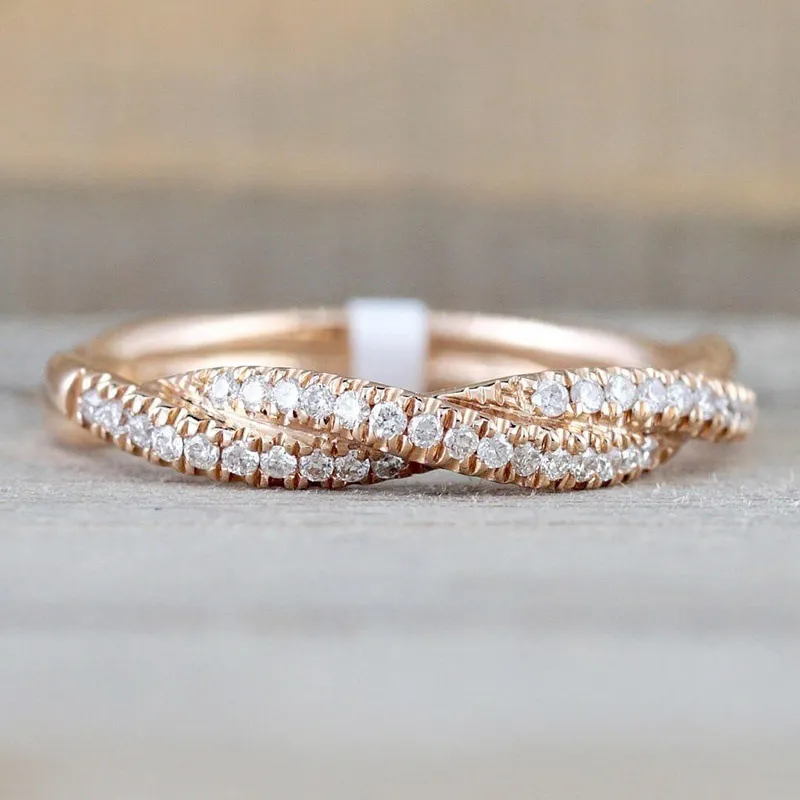 Women Fashion Twist Rhinestone Ring