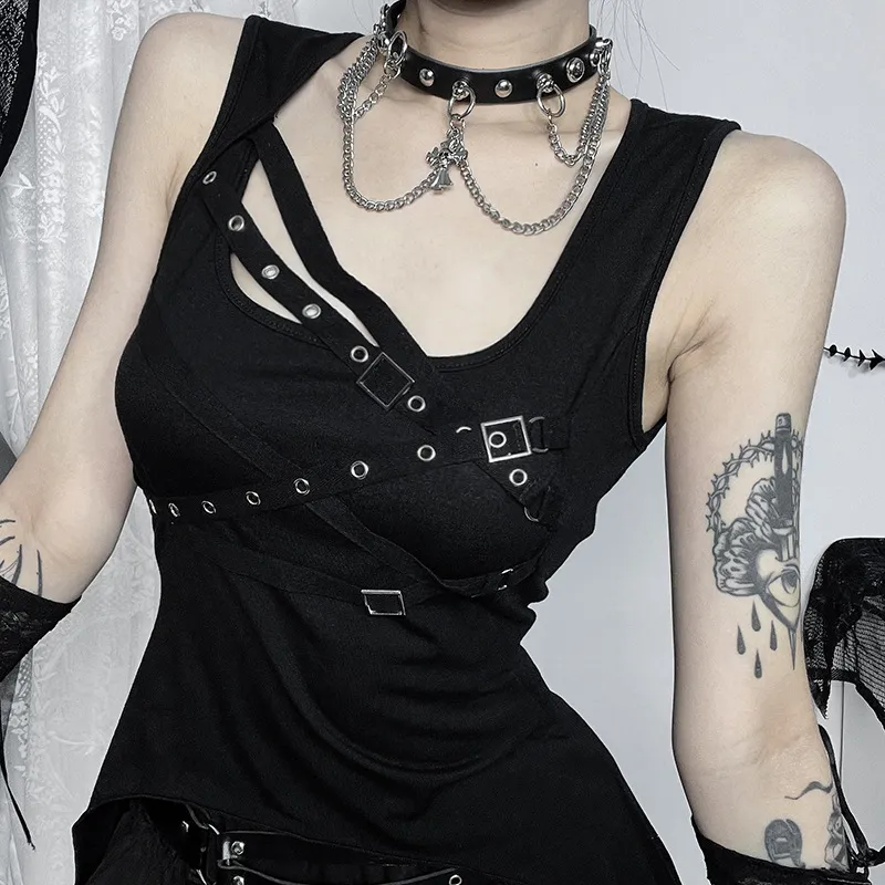 Gothic Women Street Hipster Irregular Tank Top