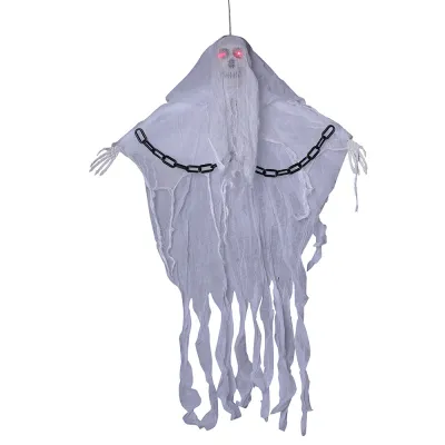 Halloween Hanging Ghost Chain Glowing Skull Horror Layout Props