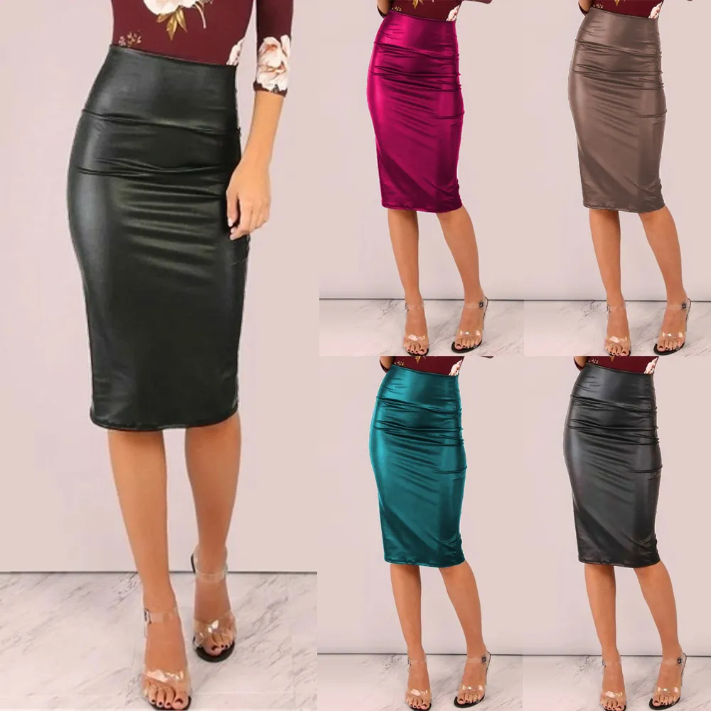 Women Fashion Sexy High Waist Stretch Tight Skirt