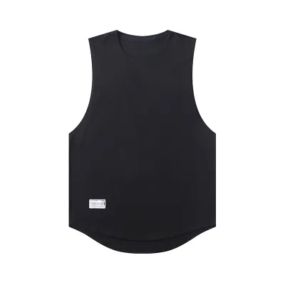 Men Casual Quick Dry Solid Color Cotton Sports Tank Top