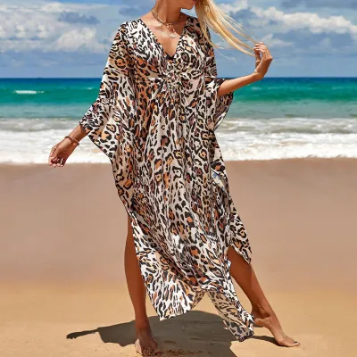 Summer Women Casual Printed Loose Bikini Sunscreen Cover-Ups