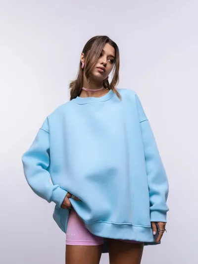 Autumn Winter Women Casual Solid Color Loose Fit Round Neck Long Sleeve Pullover Sweatshirt