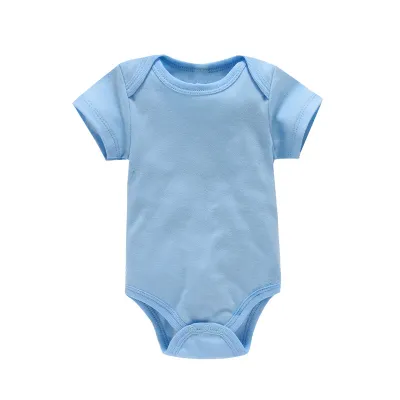 Kids Baby Boys Girls Casual Cute Basic Solid Color Short Sleeve Romper Triangle Climb