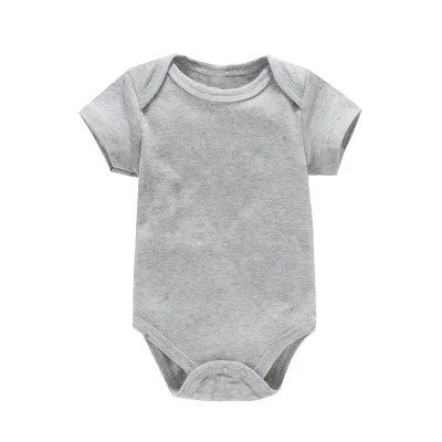 Kids Baby Boys Girls Casual Cute Basic Solid Color Short Sleeve Romper Triangle Climb