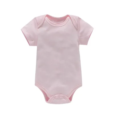 Kids Baby Boys Girls Casual Cute Basic Solid Color Short Sleeve Romper Triangle Climb