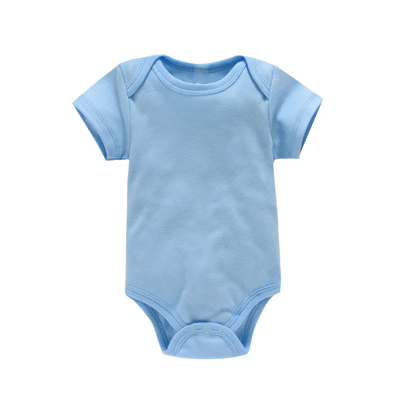Kids Baby Boys Girls Casual Cute Basic Solid Color Short Sleeve Romper Triangle Climb