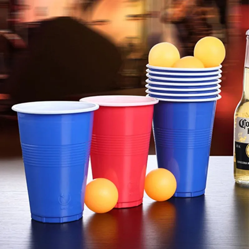 American Beer Table Tennis Party Disposable Two-Color Plastic Cup