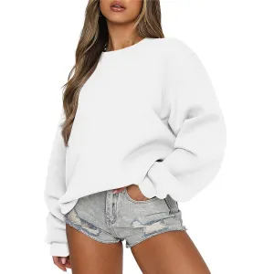 Autumn Winter Women Casual Loose Crewneck Long Sleeve Japanese Sweater Pullover Sweatshirt