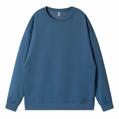 Women Casual College Style Solid Color Pullover Sweatshirt Long Sleeve Round Neck