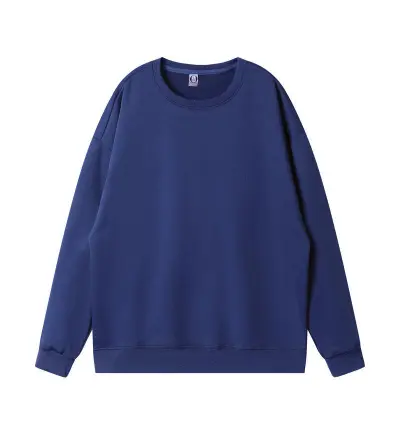 Women Casual College Style Solid Color Pullover Sweatshirt Long Sleeve Round Neck