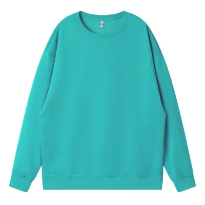 Women Casual College Style Solid Color Pullover Sweatshirt Long Sleeve Round Neck