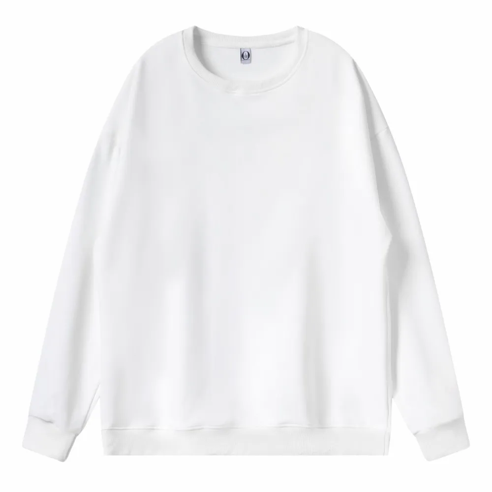 Women Casual College Style Solid Color Pullover Sweatshirt Long Sleeve Round Neck