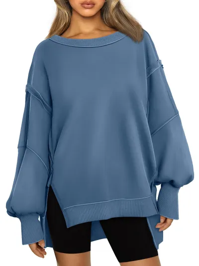 Women Casual Street Hipster Crewneck Long Sleeve Pullover Sweatshirt